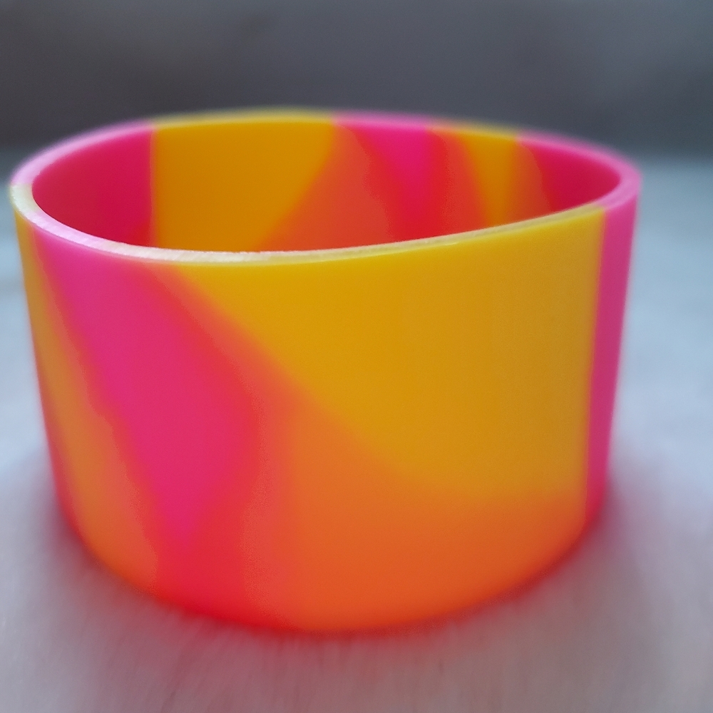 Pink and Yellow Silicone Boot for Tumblers.